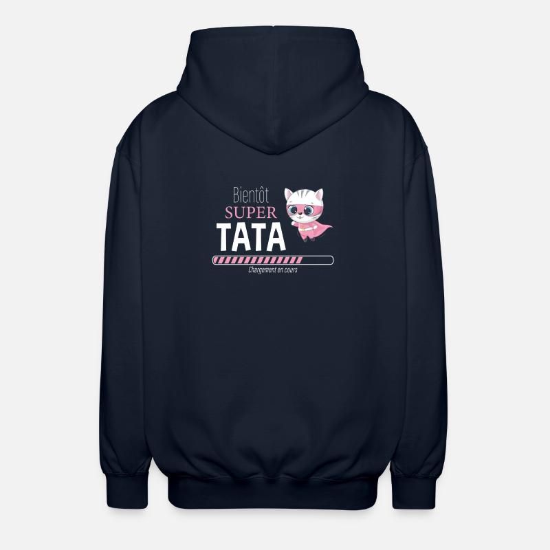 bientôt super tata chaton - Veste à capuche unisexe - marine