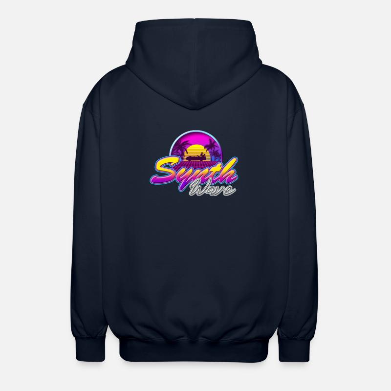 Synth-Wave Music Neon-Vibe Electrowave sunset - Unisex Kapuzenjacke - Navy