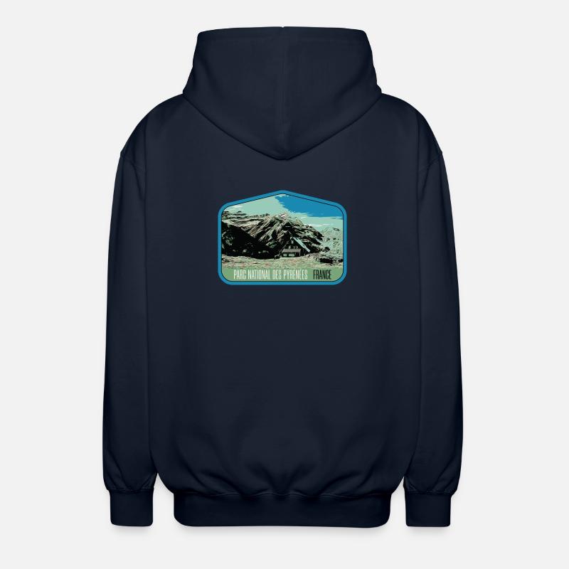 Écusson Paysage Pyrénées : Nature Authentique - Veste à capuche unisexe - marine