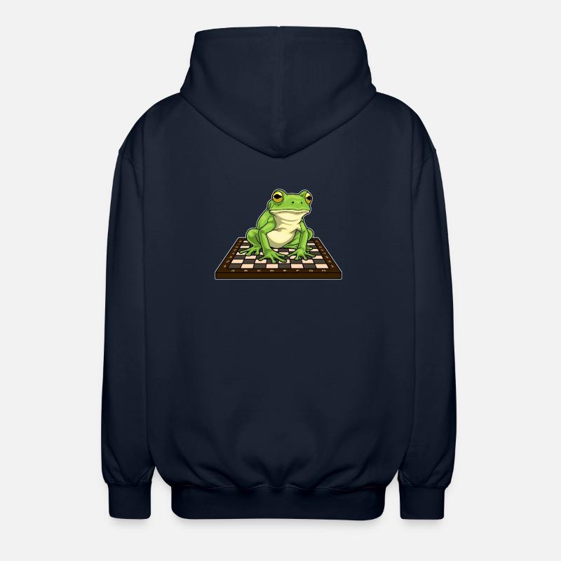 Grenouille Échiquier Échecs - Veste à capuche unisexe - marine
