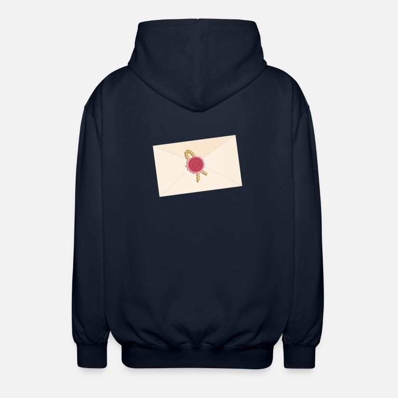 closed envelope with seal - Unisex Hooded Jacket - navy