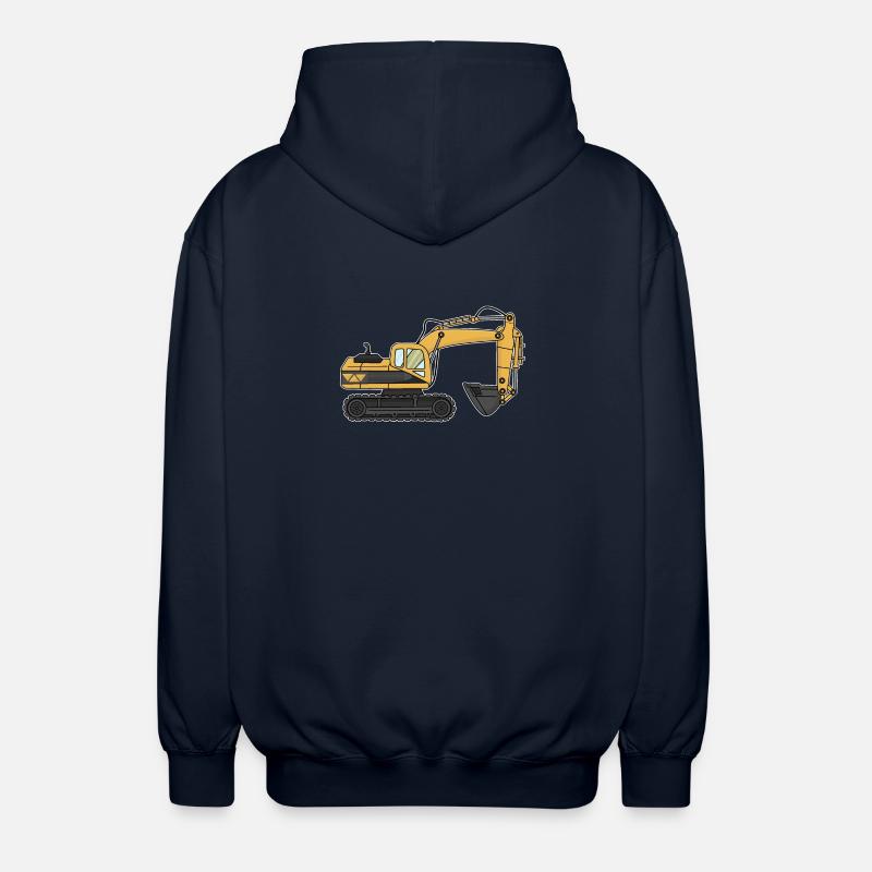 Excavator, construction site - Unisex Hooded Jacket - navy