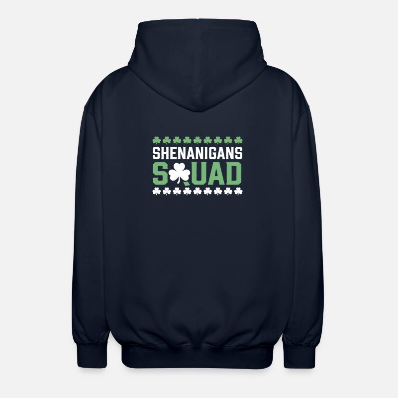 Shenanigans Squad Shamrock Tee - Unisex Hooded Jacket - navy