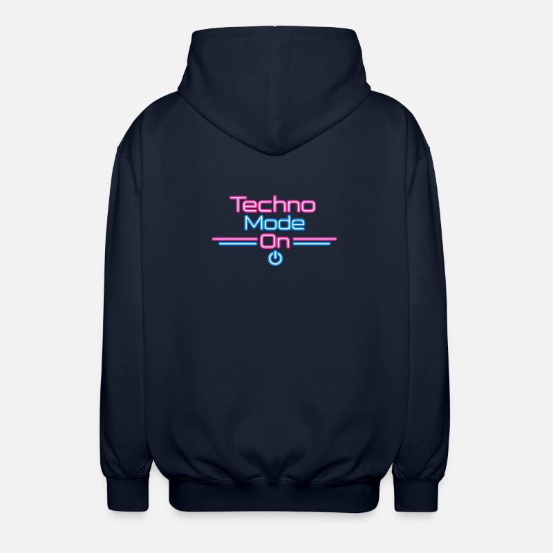Techno Mode Neon On - Unisex Hooded Jacket - navy