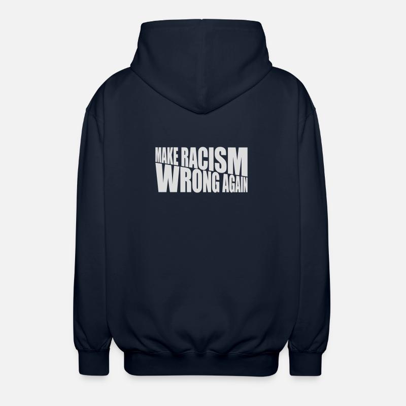 make racism wrong again - Unisex Hooded Jacket - navy
