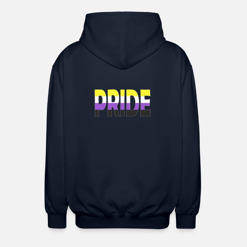 Pride Schriftzug Non-Binary Nichtbinär LGBTQ - Unisex Kapuzenjacke - Navy