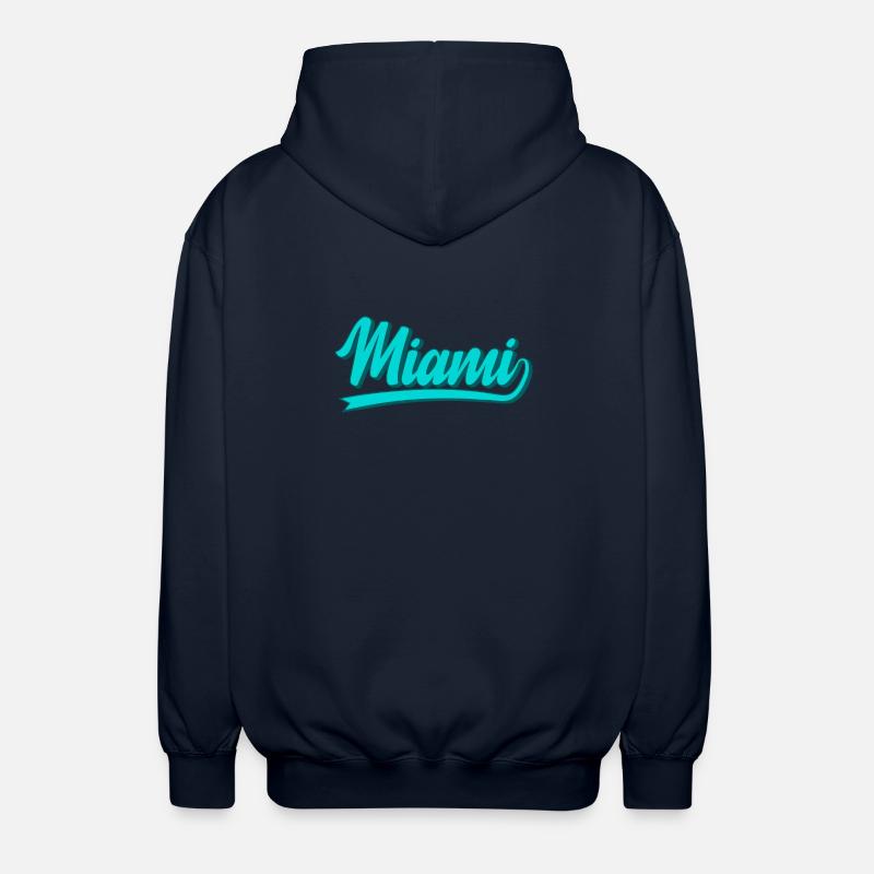 Miami Neon Script Turquoise - Unisex Kapuzenjacke - Navy