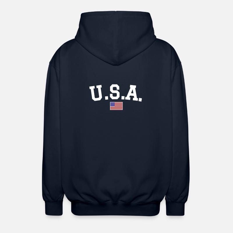 Drapeau américain Blanc - Veste à capuche unisexe - marine