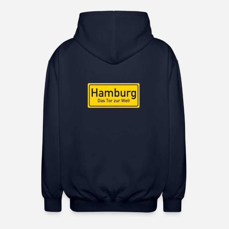 Hamburger Ortsschild Deutschland - Unisex Kapuzenjacke - Navy