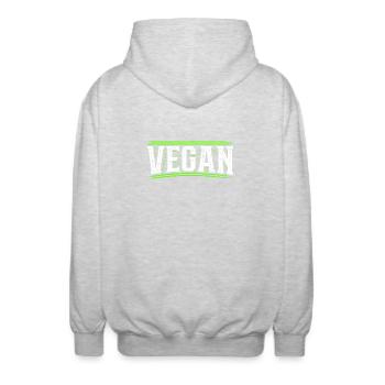 Vegan | Veganer | Veganerin - Unisex Kapuzenjacke - Hellgrau meliert - Hinten - AI Model Male 185 light (185cm)