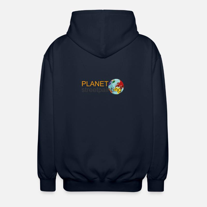 Planet logo wit - Unisex Hooded Jacket - navy