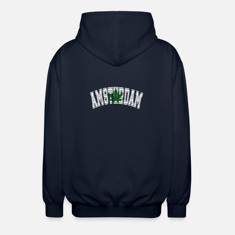 Amsterdam Design mit Cannabisblatt - Unisex Kapuzenjacke - Navy