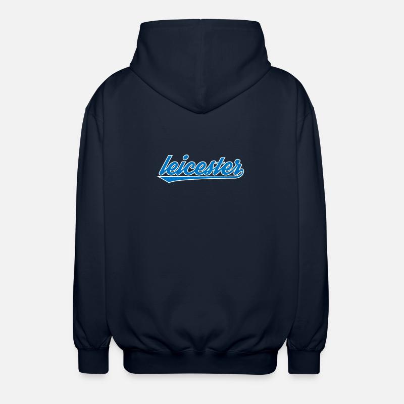 Conception de l’écriture bleue Leicester - Veste à capuche unisexe - marine