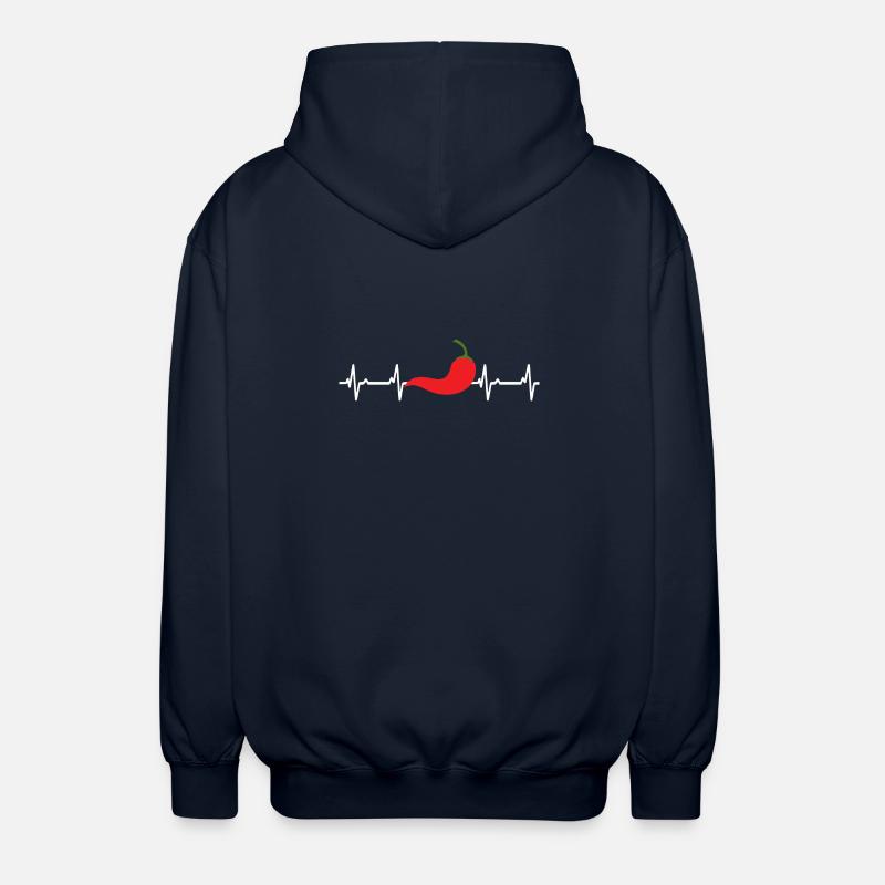 Pepperoni Heartbeat Chili ECG Cuisson - Veste à capuche unisexe - marine