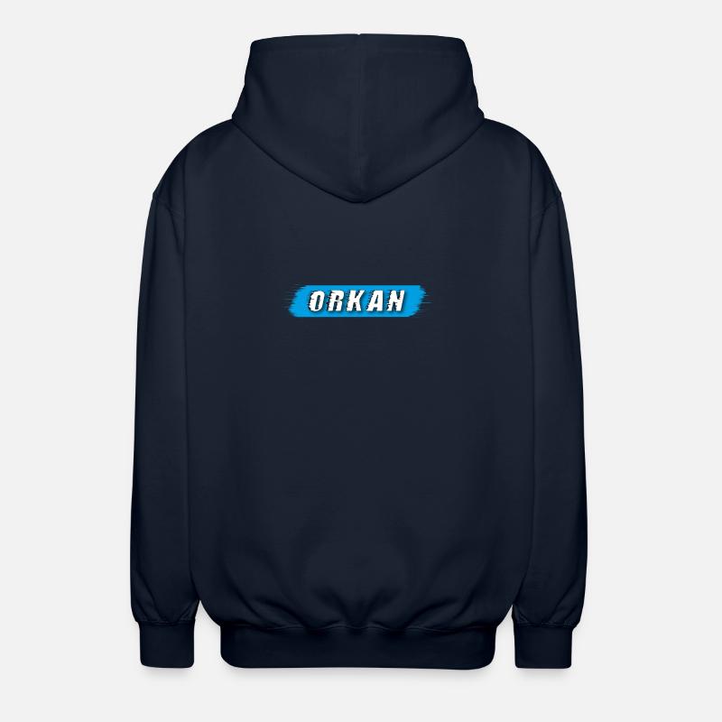 Hurricane lettering - Unisex Hooded Jacket - navy