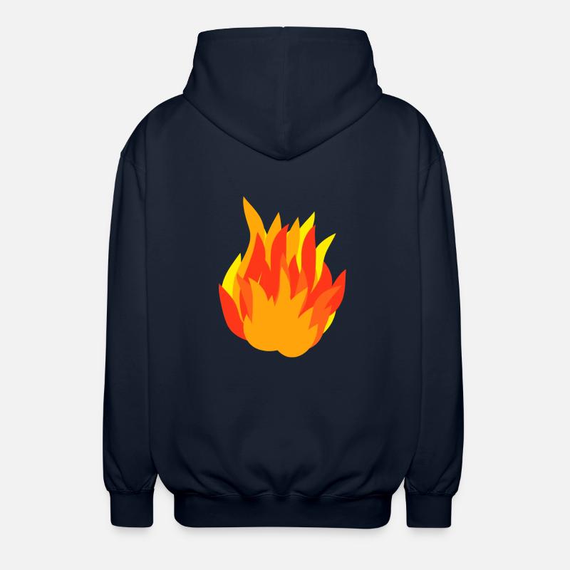 Feuer Flame eines Lagerfeuers, Geschenkidee - Unisex Kapuzenjacke - Navy