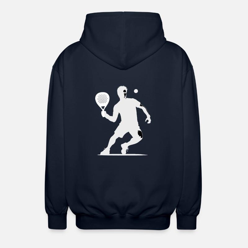 Padel player front white - Unisex Hooded Jacket - navy