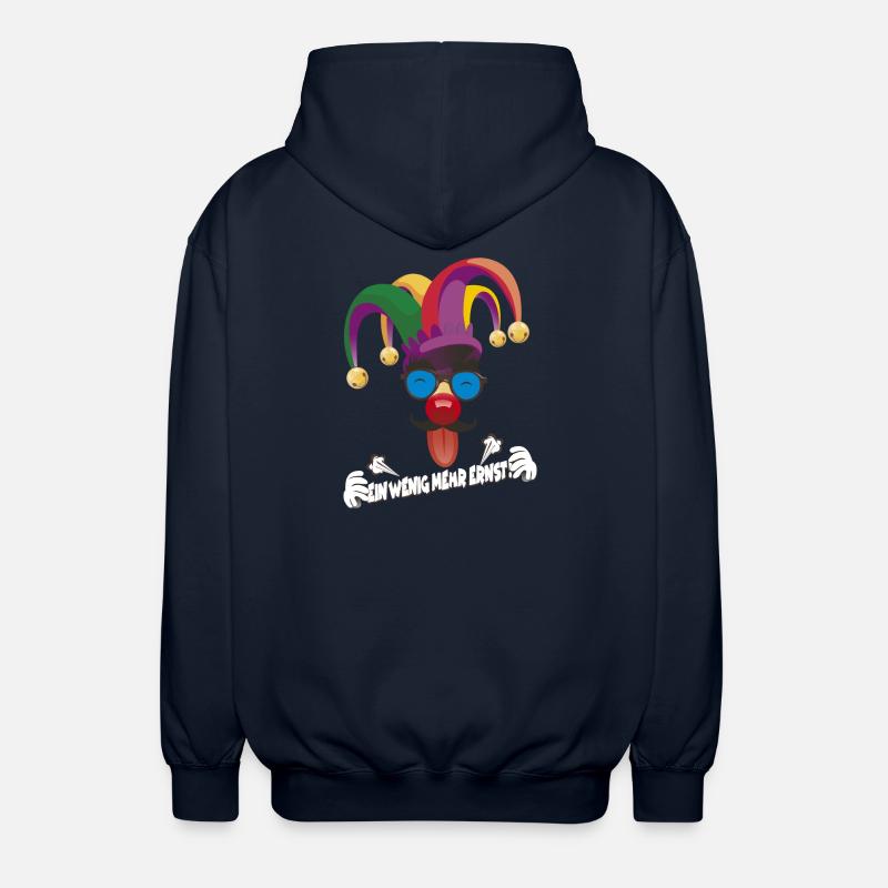Bunter Jester mit Gläsern - Unisex Kapuzenjacke - Navy