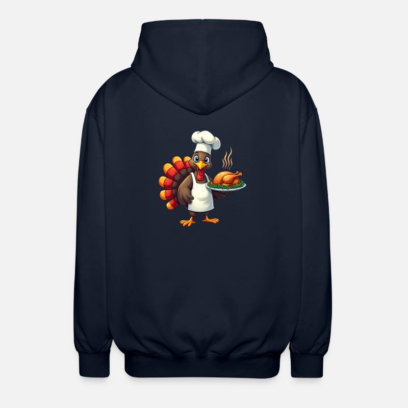 Cuisinier de dinde de Thanksgiving Thanksgiving - Veste à capuche unisexe - marine
