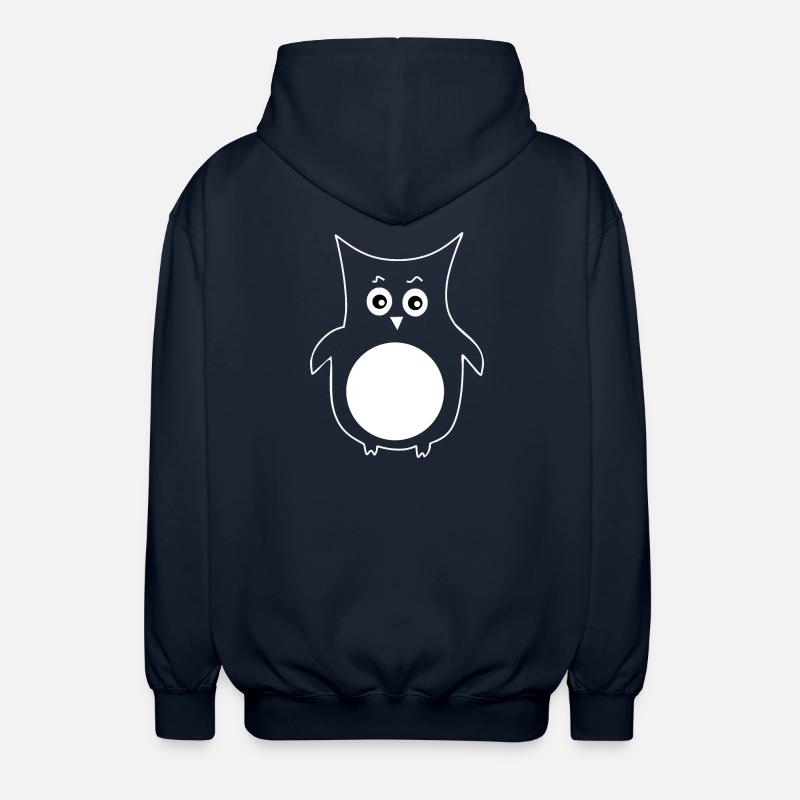 weiße Eule Vogel weiß - Unisex Kapuzenjacke - Navy