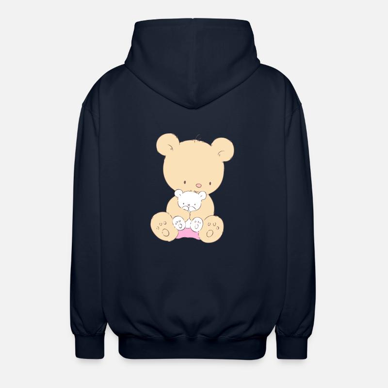 Bear with Teddy Bear - Unisex Hooded Jacket - navy