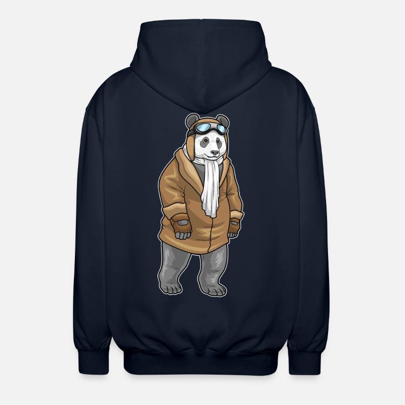 Panda Pilot Cap - Unisex Hooded Jacket - navy