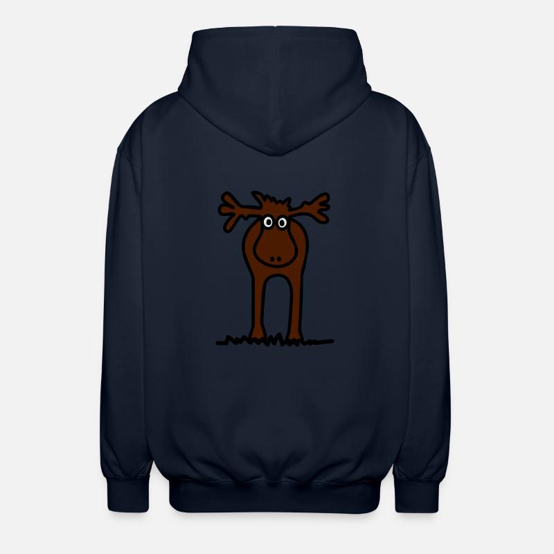 Lustiger Elch oder Rentier? - Unisex Kapuzenjacke - Navy