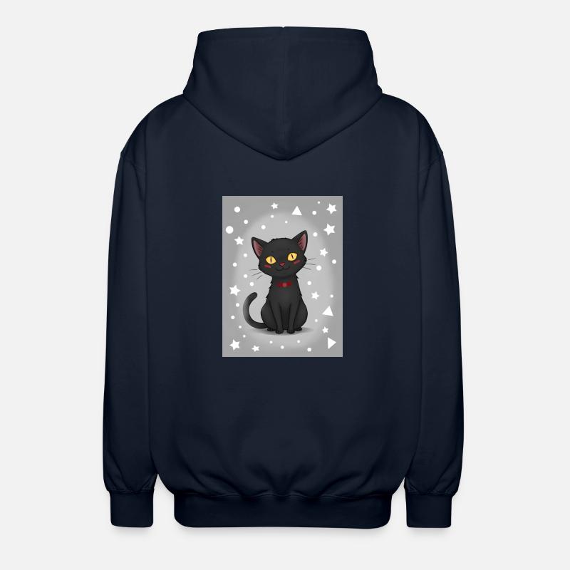 Chaton de dessin animé mignon - Veste à capuche unisexe - marine