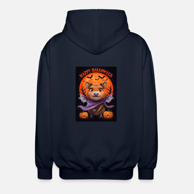 Halloween Capybara Geist Geschenkidee - Unisex Kapuzenjacke - Navy