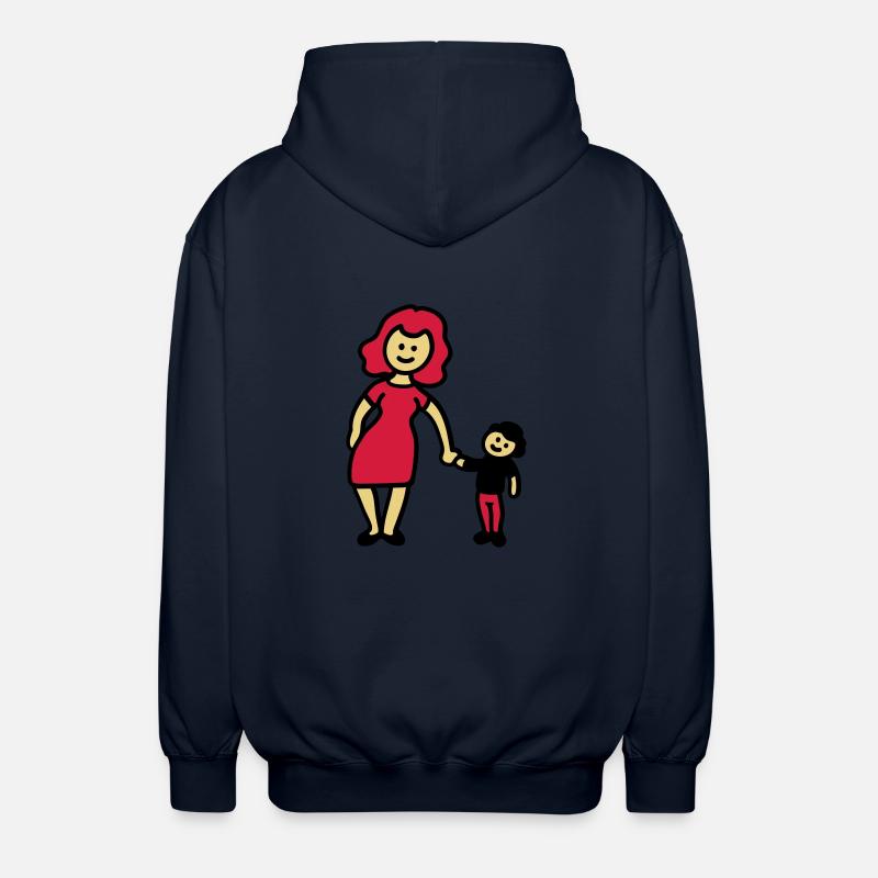Mère / grand-mère + enfant 3 - Veste à capuche unisexe - marine