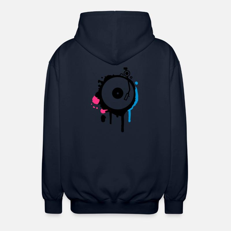 Turntable Graffiti - Unisex Hooded Jacket - navy