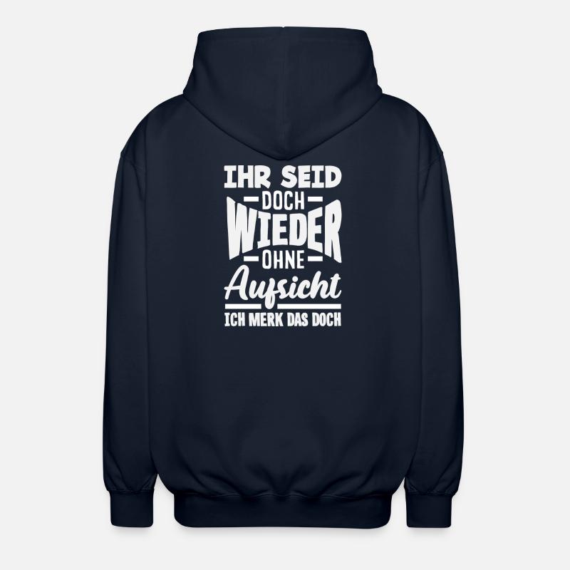 Again without supervision – sarcasm - Unisex Hooded Jacket - navy