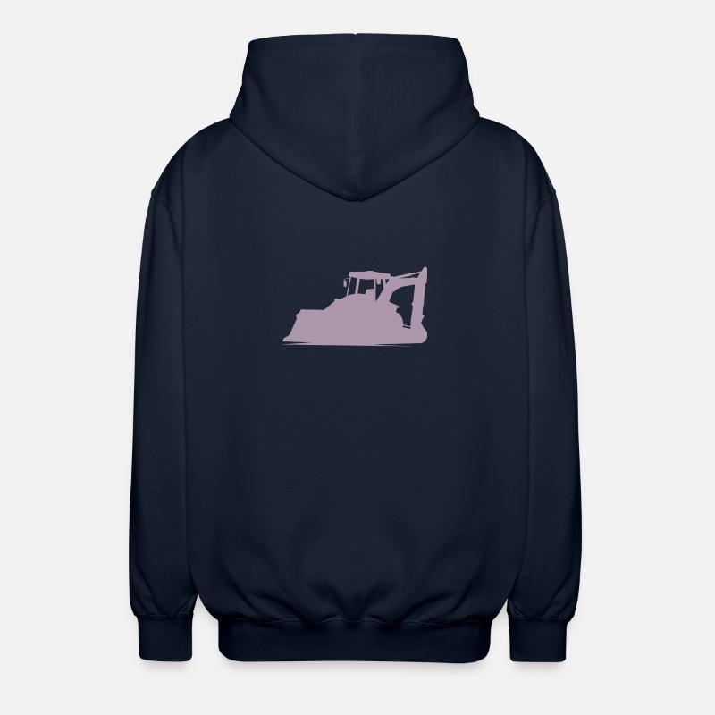 Baggerfahrer und Baugeräteführer Silhouette – - Unisex Kapuzenjacke - Navy