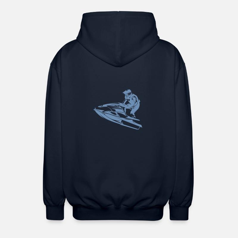 Jet ski rapide en silhouette - Veste à capuche unisexe - marine