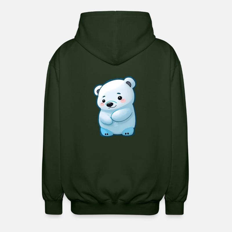 Total niedlicher Eisbär - Unisex Kapuzenjacke - Forstgrün 