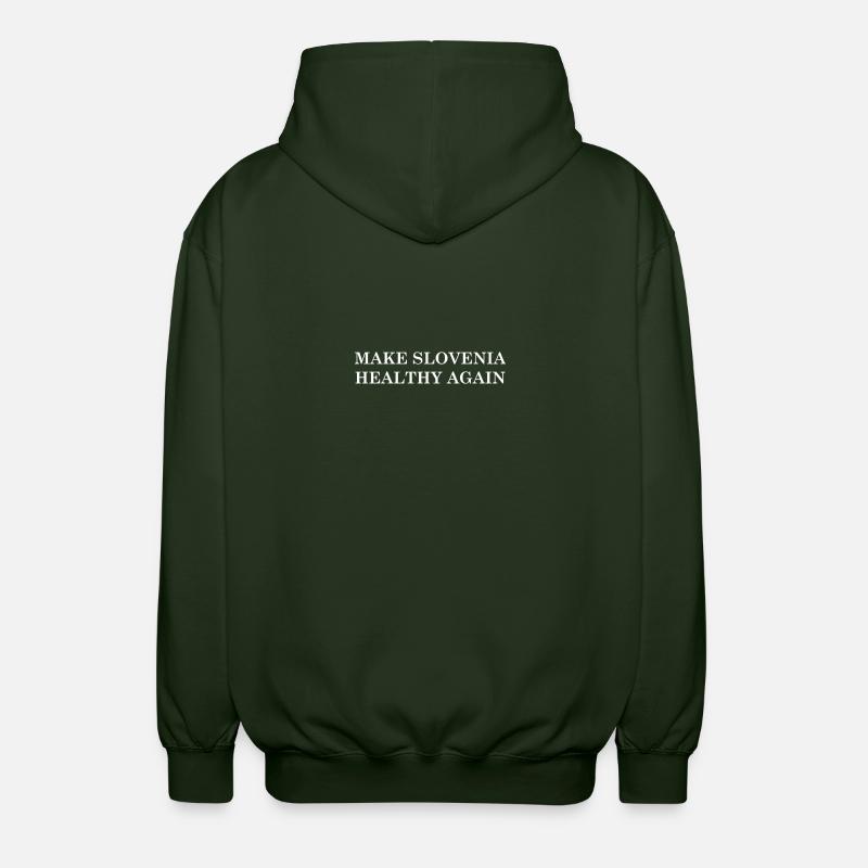 Make Slovenia Healthy Again - Unisex Hooded Jacket - forest green
