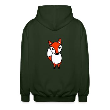 Renard Renard roux Animal sauvage Intelligent Habitants de la forêt - Veste à capuche unisexe - vert forêt - Dos - AI Model Male 185 light (185cm)
