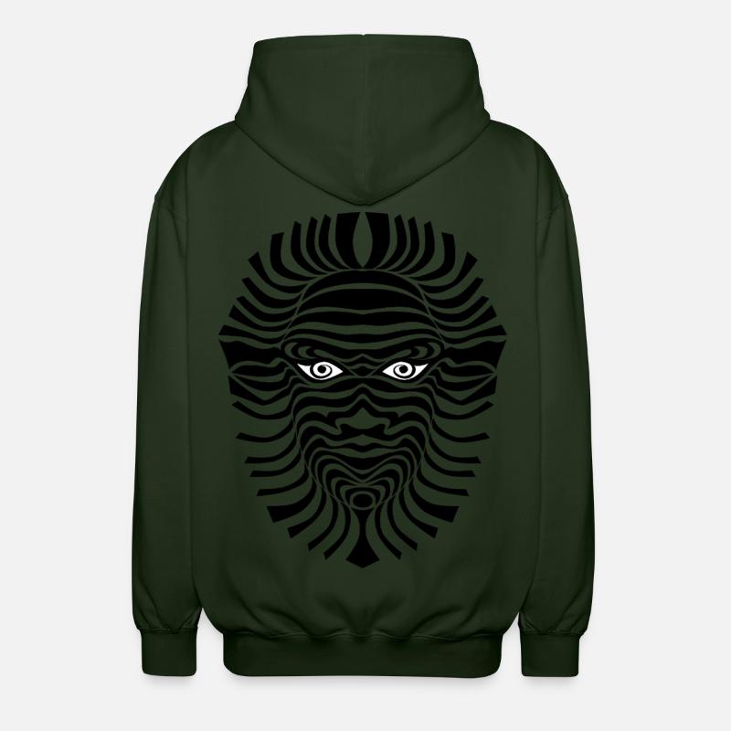 psy-chic psychedlic sixties good voodoo mask - Unisex Kapuzenjacke - Forstgrün 