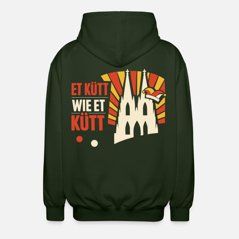 Carnival Cologne Alaaf Gift Funny - Unisex Hooded Jacket - forest green