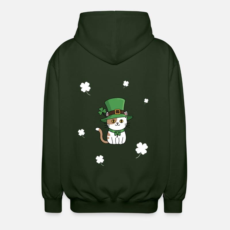 Chat de la Saint-Patrick - Veste à capuche unisexe - vert forêt