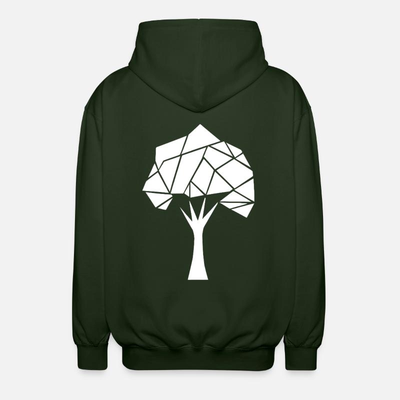 Arbre polygonal géométrique - Veste à capuche unisexe - vert forêt