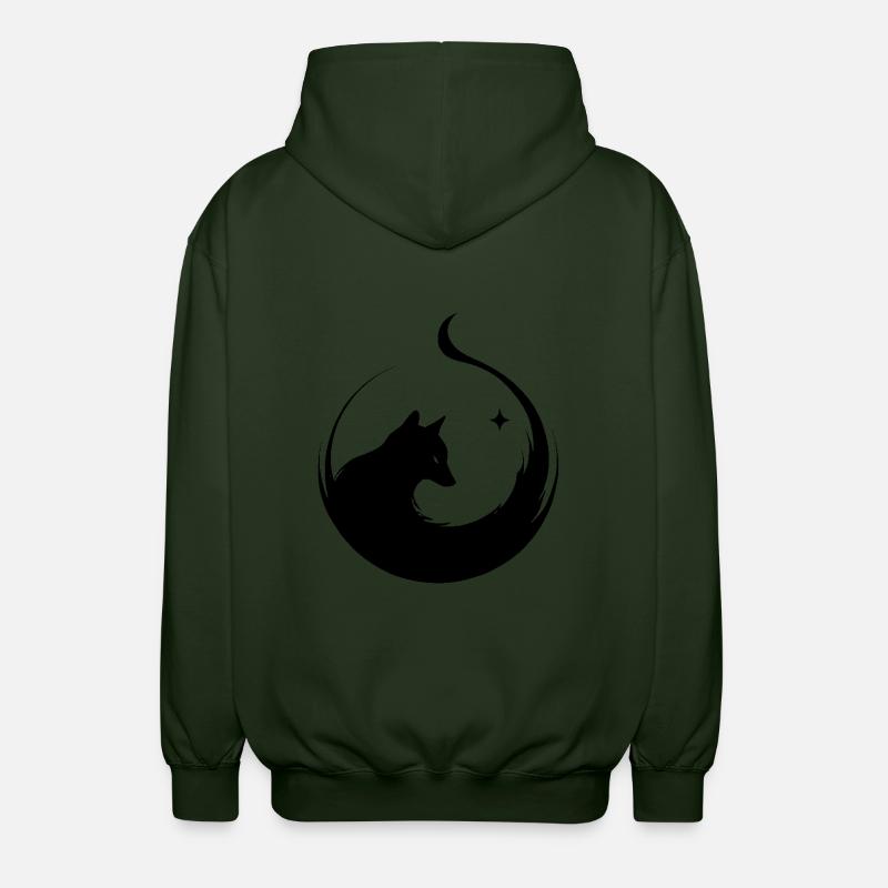 Wolfgeist Silhouette - Unisex Kapuzenjacke - Forstgrün 
