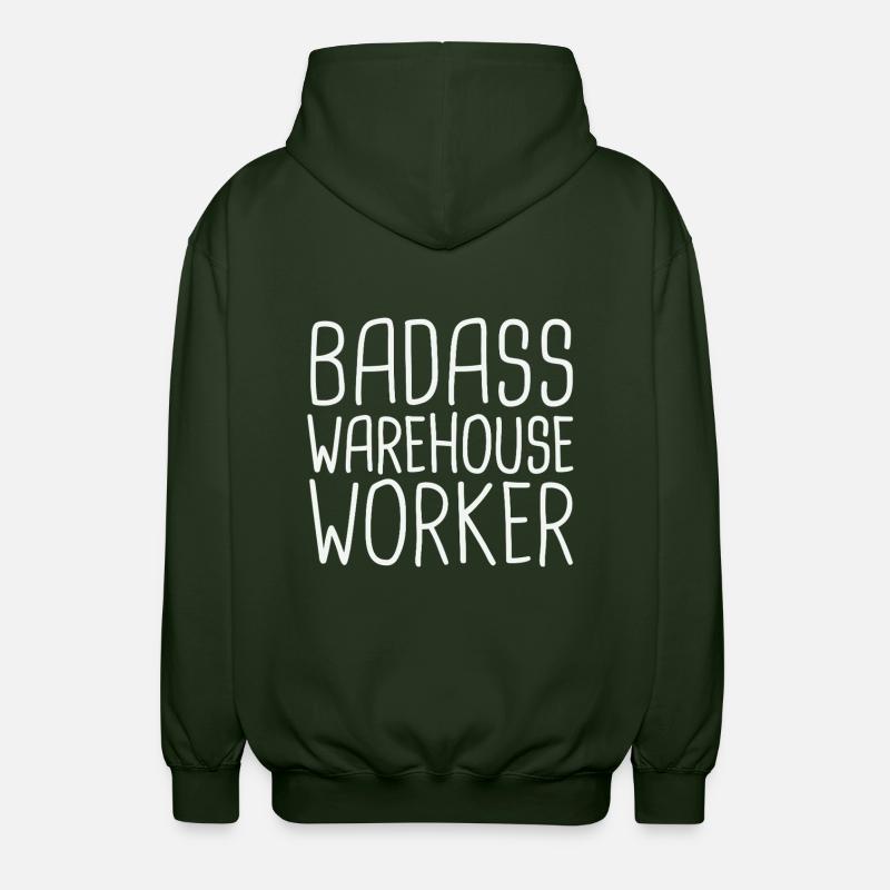 Warehouse Worker Badass - Unisex Hooded Jacket - forest green