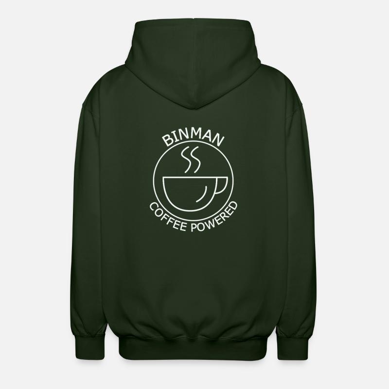 Binman Coffee Powered - Unisex Hooded Jacket - forest green