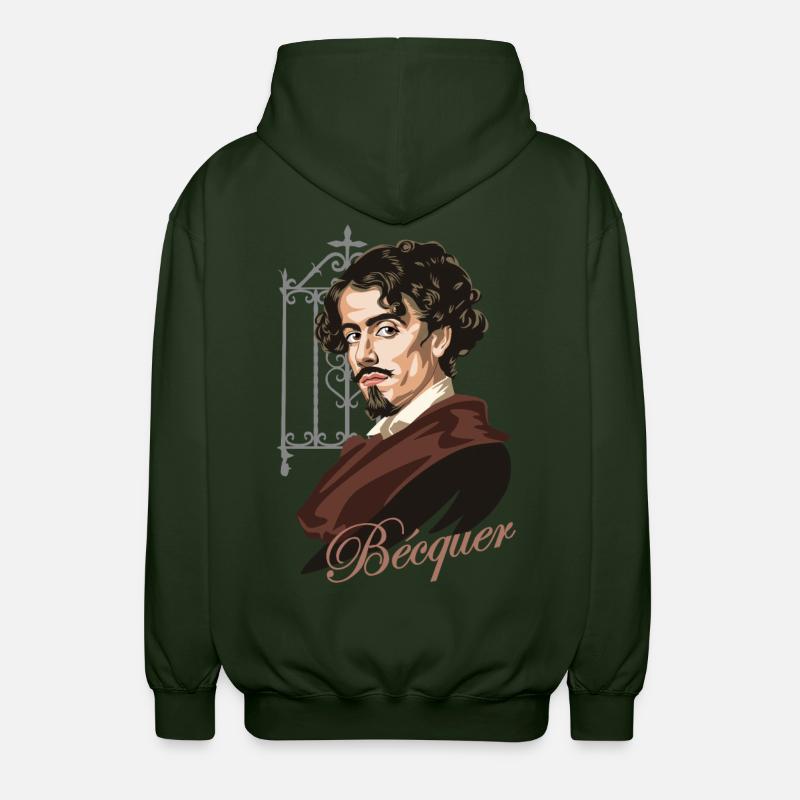 Gustavo Adolfo Bécquer - Unisex Kapuzenjacke - Forstgrün 