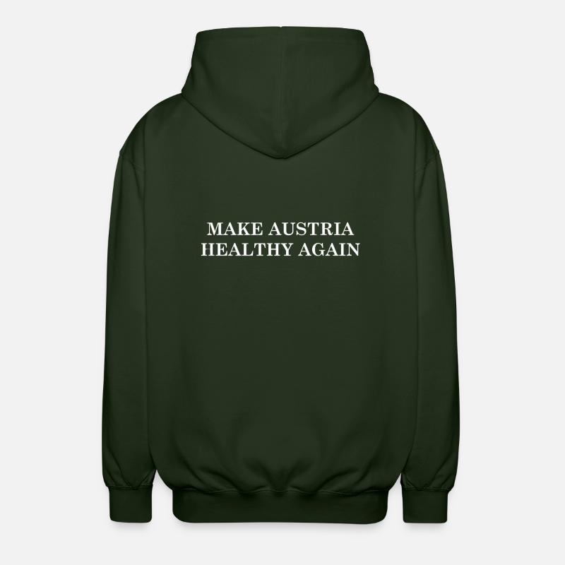 Make Austria Healthy Again - Unisex Hooded Jacket - forest green