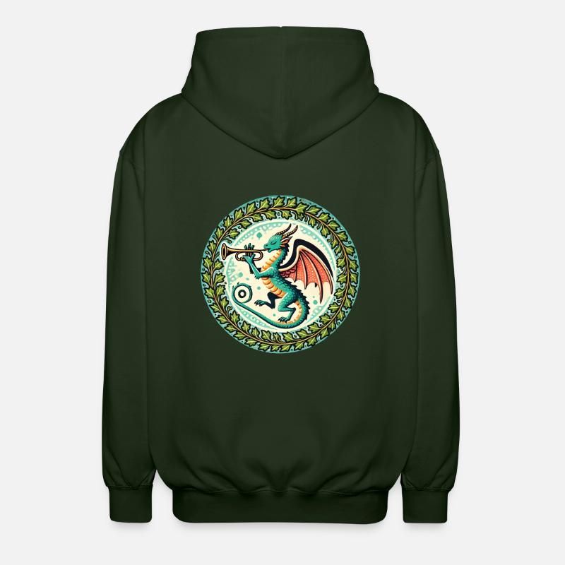 Dragon trompette - Veste à capuche unisexe - vert forêt