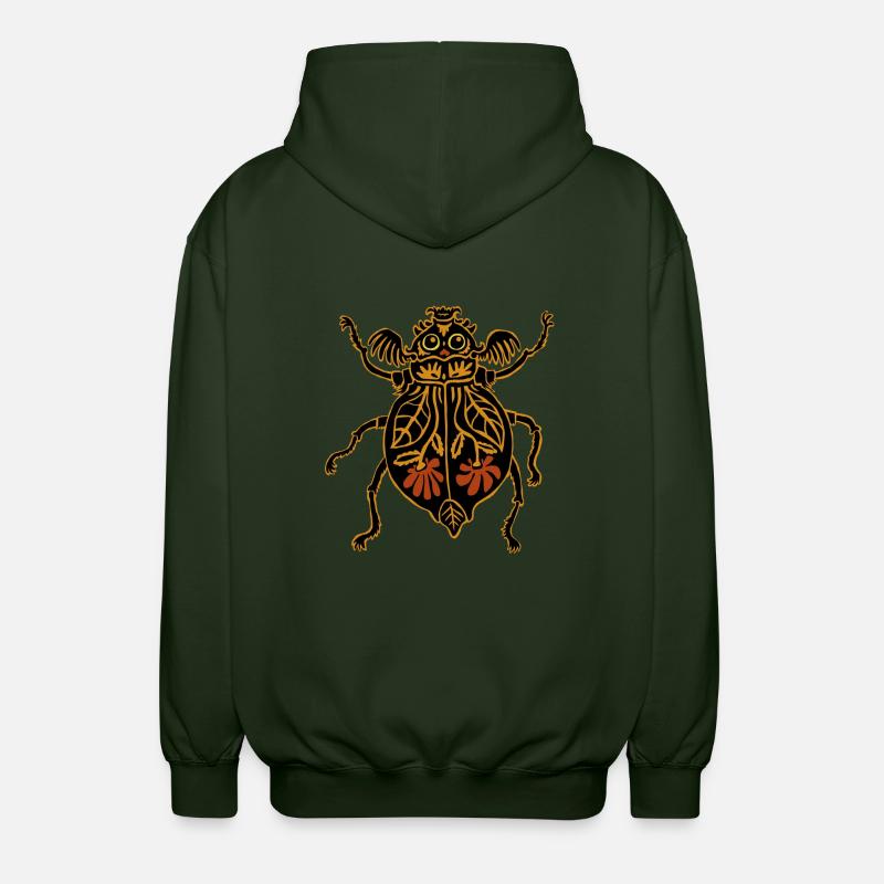 bunter Blumenkäfer - Unisex Kapuzenjacke - Forstgrün 