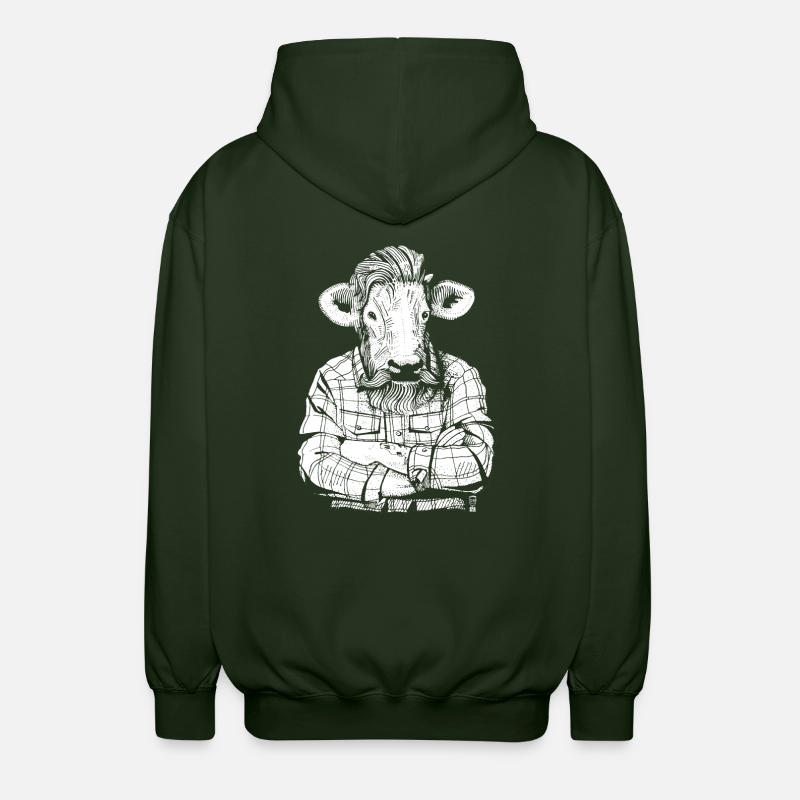 Mister Boeuf (version blanche) - Veste à capuche unisexe - vert forêt