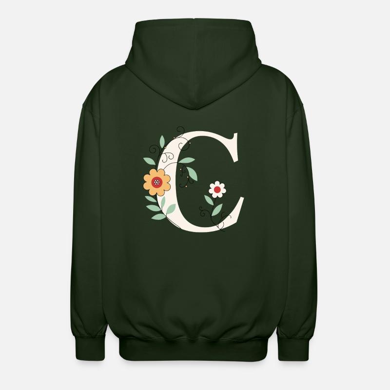 Lettre C Monogramme Rétro - Veste à capuche unisexe - vert forêt